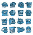 space icons astronaut in galaxy rocket vector image vector image