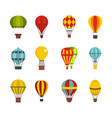 airballon icon set flat style vector image