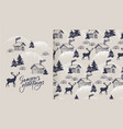 seasons greetings card and pattern vector image vector image