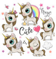set cute unicorns isolated on a white vector image