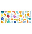 watercolor brushes and liquid blobs design set vector image
