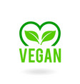 icon for vegan food bio ecology organic logos vector image vector image