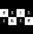 set of initial letter e logo design template vector image