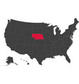 map of usa - nebraska vector image