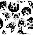 seamless pattern of cute dog faces french vector image