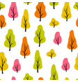 abstract seamless pattern with trees autumn vector image vector image