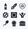 safe sex love icons condom in package symbols vector image