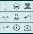 set of 9 traveling icons includes information vector image vector image