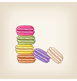 stack of colourful macaroons vector image