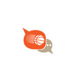 basketball shoot in a chat icon for logo design vector image