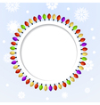 round abstract background with christmas lights vector image