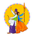 Sikh punjabi sardar couple playing dhol and Vector Image