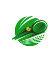 tennis ball and racket sport team club icon vector image vector image
