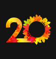20 autumn logos dark bg vector image vector image