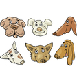 cartoon funny dogs heads set vector image