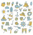 summer icons color vector image