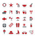 beach resort and entertainment icons vector image