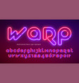 neon light alphabet extra glowing futuristic type vector image