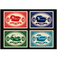 set of postage stamps with cars vector image vector image