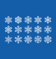 set of snowflakes winter christmas concept vector image