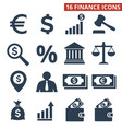 finance icons set on white background vector image
