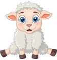 cute baby sheep cartoon sitting vector image