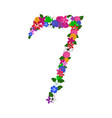 floral numeral vector image