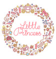 little princess icons frame vector image