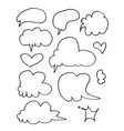 set black sketch comics speech bubblesbubble vector image