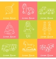 collection of doodles toys vector image vector image