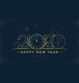 happy new year 2020 greeting card design template vector image