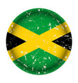 jamaica - round metal scratched flag screw holes vector image vector image