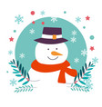 snowman character of christmas winter holiday vector image