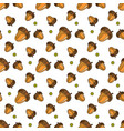 autumn seamless pattern background oak acorns vector image