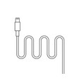 black thin line charger lightning cable vector image
