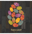 easter eggs composed on wooden background vector image vector image