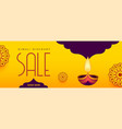 hindu festival diwali sale banner with glowing vector image vector image