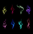 realistic smoke colorful icon set vector image