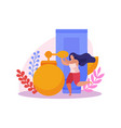 beauty salon flat composition vector image
