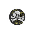 skull with snake vector image vector image