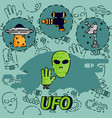 ufo flat concept icon vector image vector image