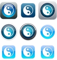 ying yang blue app icons vector image