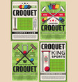 croquet sport club and league championship vector image vector image