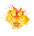 indian festival durga pooja watercolor greeting vector image vector image