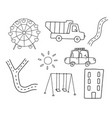 set of doodle with urban vector image