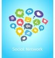 set of social network icons on clouds vector image vector image