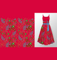 flower embroidery on dress mock up fashion vector image vector image