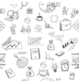 hand draw doodle business finanse elements pattern vector image vector image