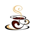 swirling cup of steaming coffee vector image