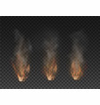 fog and smoke fire isolated on transparent vector image vector image